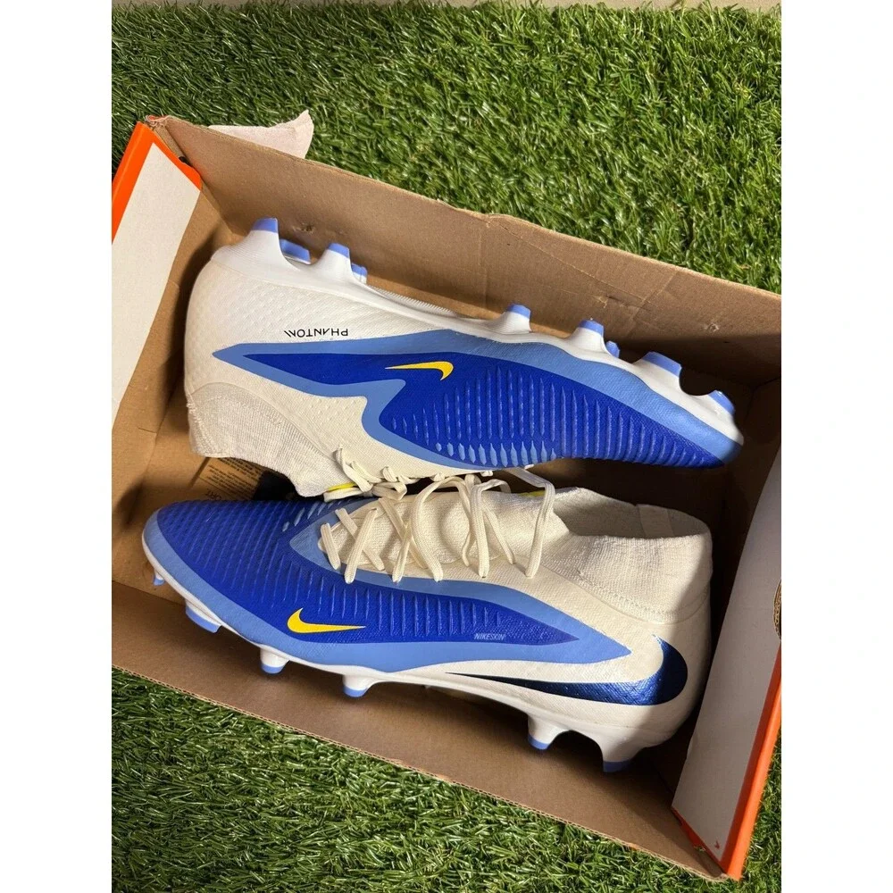 Mens 11.5 Nike Phantom Luna II Academy FG/MG Soccer Cleats Blue White HQ2279-400